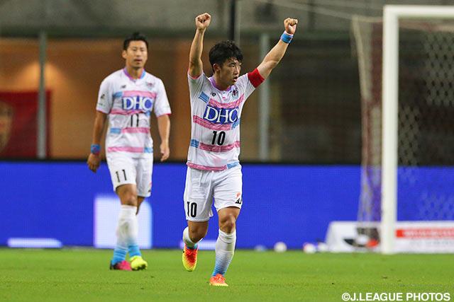 32分に同点ヘッドで試合を振り出しに戻した金 民友（鳥栖）【明治安田Ｊ１ 2nd 第2節 神戸vs鳥栖】