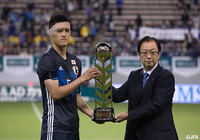 九州熊本震災復興支援のチャリティーマッチに出場した植田【植田 直通：U-23日本代表】