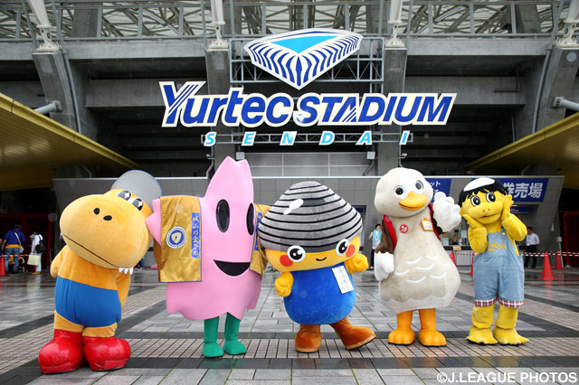 宮城県観光PRブース「物産展（宮城県・仙台市・色麻町・山元町）」にご当地キャラが勢ぞろい！【明治安田Ｊ１ 2nd 第3節 仙台vs浦和】