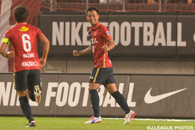 先制点を決め、2試合連続得点の中村 充孝（鹿島）【明治安田Ｊ１ 2nd 第3節 鹿島vs名古屋】