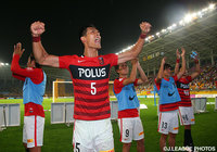 試合後に雄叫びをあげる槙野 智章（浦和）【明治安田Ｊ１ 2nd 第3節 仙台vs浦和】