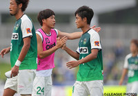 反撃の1点を決め、1点差とした岩渕 良太（相模原）【明治安田Ｊ３ 第17節 相模原vsＧ大23】