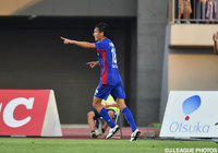 徳島のＪ２通算500点目となる先制点を決めた佐藤 晃大（徳島）【明治安田Ｊ２ 第23節 徳島vs京都】