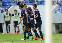 今季初の3連勝に導く決勝ヘッドを決めた呉屋 大翔（Ｇ大23 右）【明治安田Ｊ３ 第18節 Ｇ大23vs福島】