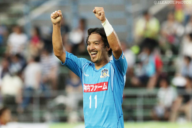 前回のＣ大阪戦以来9試合ぶりのゴールを決めた馬場 賢治（讃岐）【明治安田Ｊ２ 第25節 讃岐vsＣ大阪】