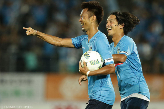 今季初ゴールが貴重な同点弾となった我那覇 和樹（讃岐）【明治安田Ｊ２ 第26節 讃岐vs山形】