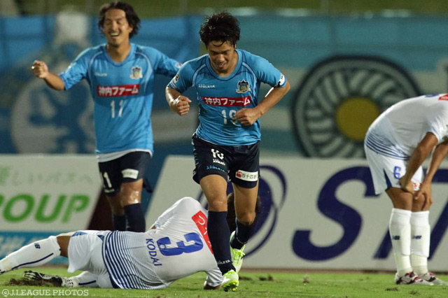 劇的な逆転ゴールを決めた仲間 隼斗（讃岐）【明治安田Ｊ２ 第26節 讃岐vs山形】