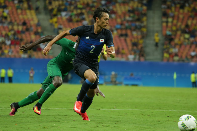 右サイドを駆け上がる室屋 成（FC東京）【リオ五輪 グループステージ 第1節 U-23ナイジェリアvsU-23日本】