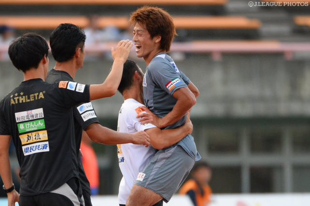 今季2度目の連勝に導く決勝点を決めた田中 智大（秋田）【明治安田Ｊ３ 第20節 富山vs秋田】