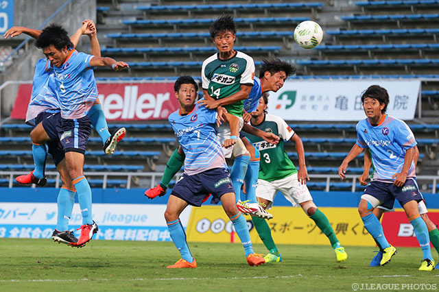 自身のＪ３通算50試合目に殊勲の同点ヘッドを決めた岩渕 良太（相模原）【明治安田Ｊ３ 第20節 YS横浜vs相模原】