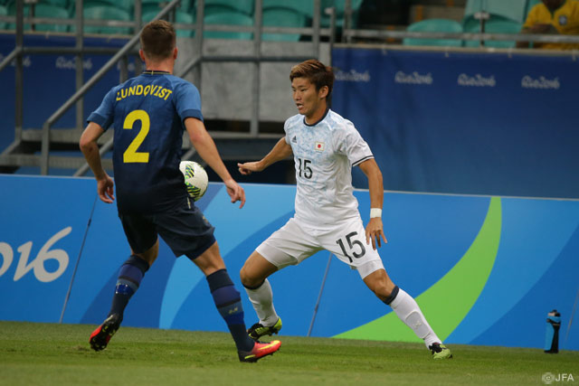左サイドバックとしてフル出場を果たした亀川 諒史（福岡）【リオ五輪 グループステージ 第3節 U-23日本vsU-23スウェーデン】