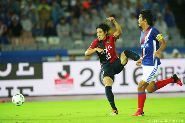 積極的にシュートを放った金崎 夢生（鹿島）【明治安田Ｊ１ 2nd 第10節 横浜FMvs鹿島】