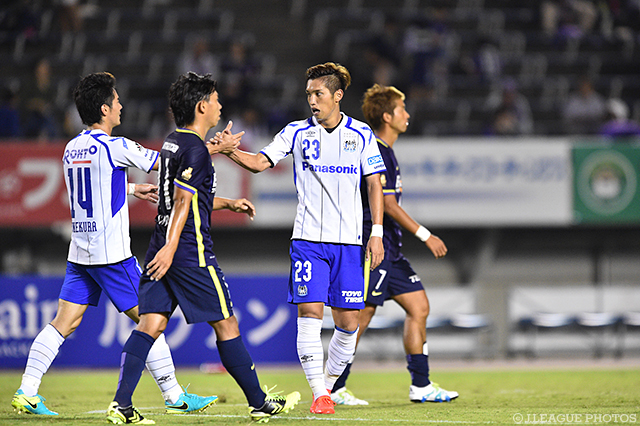 試合終盤に貴重な同点ゴールを決めた呉屋 大翔（Ｇ大阪）【ＹＬＣ 準々決勝 第1戦 広島vsＧ大阪】