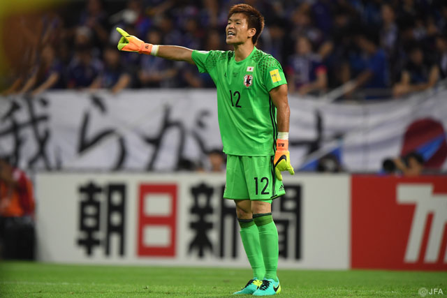 浦和所属だけに、ホーム埼スタで気合いが入った表情の西川 周作（浦和）【ロシアＷ杯 アジア最終予選 日本vsＵＡＥ】