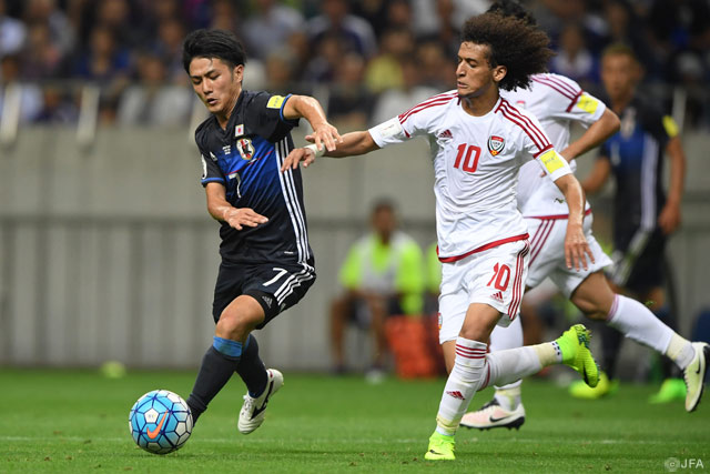 先発でＡ代表デビューを果たした大島 僚太（川崎Ｆ）は75分まで出場【ロシアＷ杯 アジア最終予選 日本vsＵＡＥ】