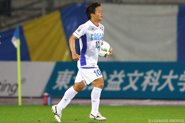 同点ゴールを決め、直近4試合で3得点と好調をキープする大崎 淳矢（徳島）【明治安田Ｊ２ 第32節 山形vs徳島】