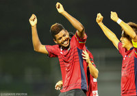 Ｊ３通算1,500得点となる決勝点を決めたパブロ（琉球）【明治安田Ｊ３ 第22節 琉球vs盛岡】