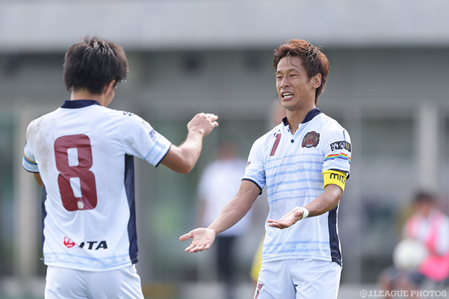 試合終了間際に決勝ゴールを決めた田中 恵太 （琉球）【明治安田Ｊ３ 第23節 相模原vs琉球】