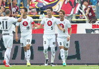 今季初得点となるヘディングシュートを流し込んだ岩波 拓也（神戸）【明治安田Ｊ１ 2nd 第13節 福岡vs神戸】