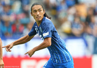 試合終了間際のゴールで一矢報いた坂田 大輔（福岡）【明治安田Ｊ１ 2nd 第13節 福岡vs神戸】