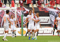 鮮やかなFKを決めた横谷 繁（大宮）【明治安田Ｊ１ 2nd 第14節 鹿島vs大宮】