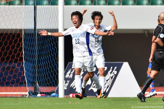 試合終了間際に決勝ヘッドを決めた広瀬 陸斗（徳島）【明治安田Ｊ２ 第34節 長崎vs徳島】