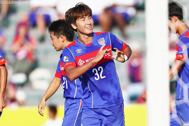 5分間で2得点を挙げる活躍を見せたユ インス（Ｆ東23）【明治安田Ｊ３ 第24節 Ｆ東23vsYS横浜】