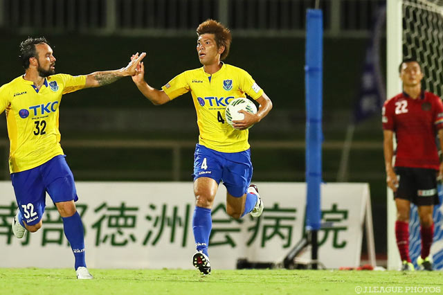 87分に起死回生の同点弾を挙げた広瀬 健太（栃木）【明治安田Ｊ３ 第24節 琉球vs栃木】