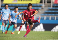 今季通算12得点目を決め、得点王争いで単独首位に立った田中 恵太（琉球）【明治安田Ｊ３ 第25節 YS横浜vs琉球】