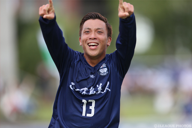 貴重な先制点を挙げた途中出場の山田 裕也（鹿児島）【明治安田Ｊ３ 第25節 鹿児島vs秋田】