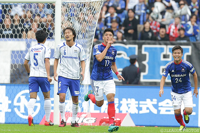 2試合連続ゴールでチームに先制点をもたらした富樫 敬真（横浜FM）【明治安田Ｊ１ 2nd 第15節 横浜FMvsＧ大阪】