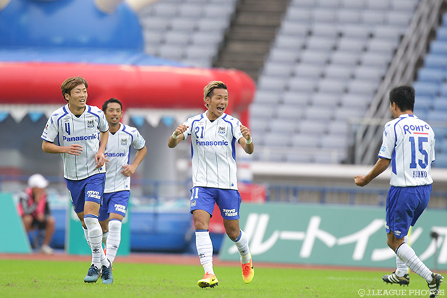 88分にこの日2点目のゴールを決めてチームを救った井手口 陽介（Ｇ大阪）【明治安田Ｊ１ 2nd 第15節 横浜FMvsＧ大阪】