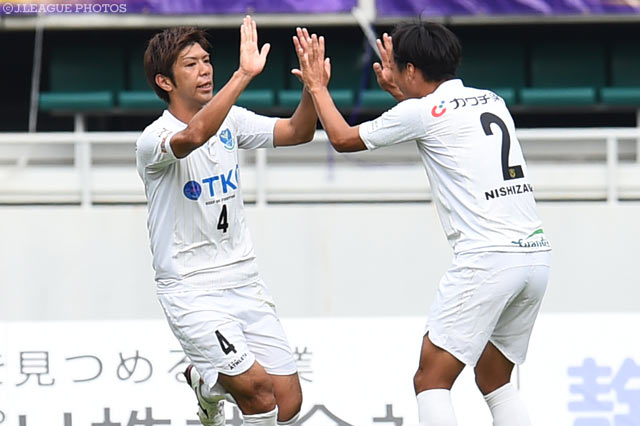 CKから先制点を押し込んだ広瀬 健太（栃木）【明治安田Ｊ３ 第26節 藤枝vs栃木】