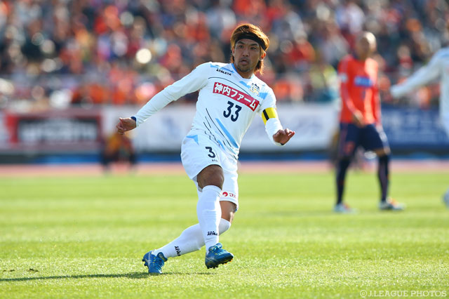 再三に渡って長野ゴールを脅かした木島 良輔（讃岐）【２０１４ Ｊ２・Ｊ３入れ替え戦 第1戦 長野vs讃岐】