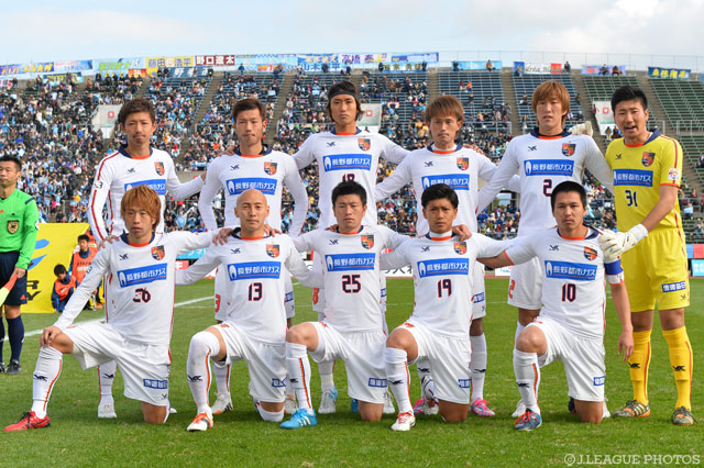 アウェイでの第2戦に臨む長野のスターティングメンバー【２０１４ Ｊ２・Ｊ３入れ替え戦 第2戦 讃岐vs長野】