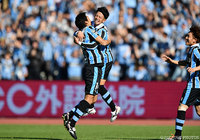 貴重な先制点を決めた長谷川 竜也（川崎Ｆ）【明治安田Ｊ１ 2nd 第17節 川崎ＦvsＧ大阪】