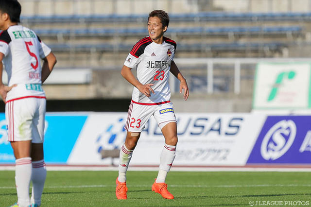 今季初得点を決め、一矢報いた馬渡 和彰（金沢）【明治安田Ｊ２ 第39節 愛媛vs金沢】