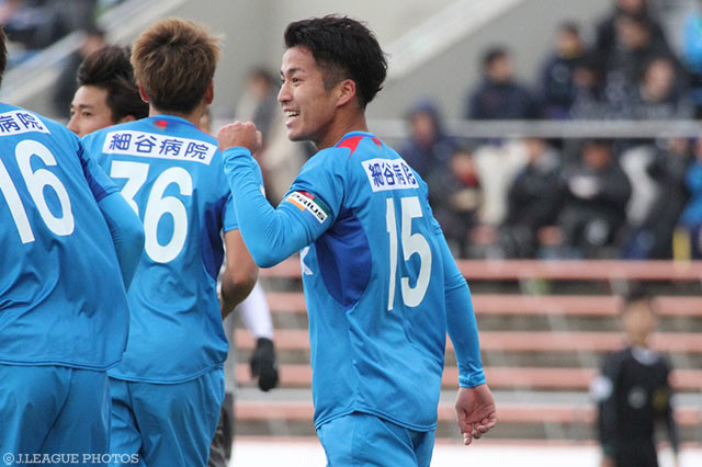 土壇場で劇的逆転ゴールを決めた畠中 佑樹（秋田）【明治安田Ｊ３ 第28節 秋田vs相模原】