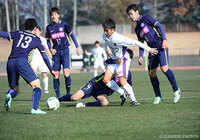 中盤で突破をはかる橋本　尽(京都）【JINYC GS 第1節 広島ユースvs京都U-18】