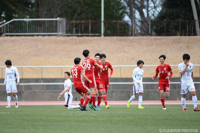 前半5分に先制点を決める釜山のパク サンミョン【JINYC GS 第2節 京都vs釜山】
