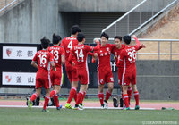 イォ ジュンウォンが追加点を決め喜ぶ釜山の選手たち【JINYC GS 第2節 京都vs釜山】