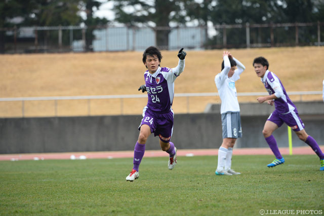 再度同点とするゴールを決めた福岡 慎平（京都）【JINYC 7/8位決定戦 京都U-18vs松本U-18】