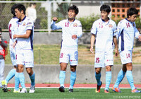 狙い澄ました一撃で先制点を決めた富樫 佑太（琉球 #18）【DAZNニューイヤー杯 沖縄ラウンド 千葉vs琉球】