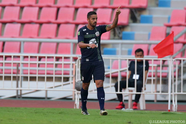 この試合2点目となる勝ち越し点を挙げたGUILHERME AUGASTO ALVES DELLATORRE（スパンブリー）【アジアチャレンジ スパンブリーvs鹿島】