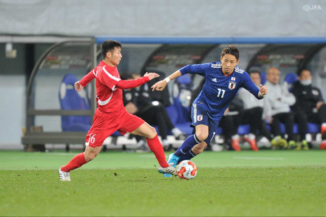 右サイドから切り込む小林 悠（川崎Ｆ）【EAFF E-1サッカー選手権2017決勝大会 日本vs北朝鮮】