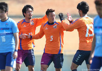 田上 大地（#5）の得点で先制した長崎【DAZNニューイヤー杯 宮崎ラウンド 長崎vs横浜FC】