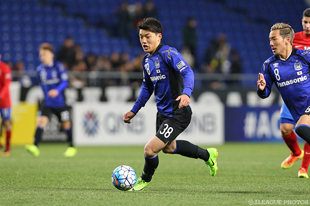 後半終了間際に惜しいシュートを放った堂安 律（Ｇ大阪）【ＡＣＬ プレーオフ Ｇ大阪vsジョホール】