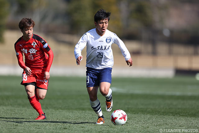 右サイドからのクロスで先制ゴールをアシストした野嶽 惇也（鹿児島）【DAZNニューイヤー杯 鹿児島ラウンド 鹿児島vs熊本】