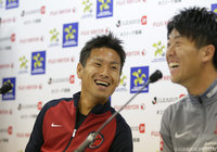 会見中には笑顔がこぼれるシーンも【FUJI XEROX SUPER CUP 2017 前日会見】