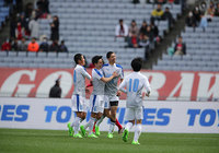 試合を決定づける3点目を挙げた伊藤 龍生（米子北高）をチームメイトが祝福【NEXT GENERATION MATCH U-18Ｊリーグ選抜vs日本高校サッカー選抜】